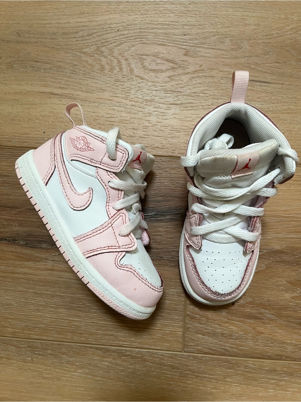 Nike air Jordan 1 mid light pink athletic sneakers shoes 8C toddler